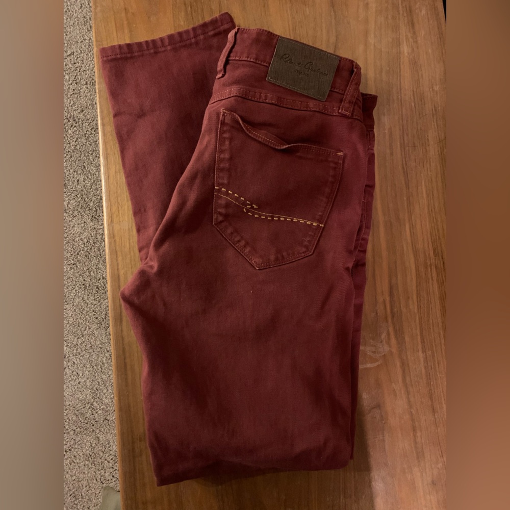 Robert Graham slim Jim burgundy jeans, 32